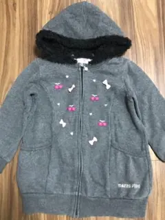 メゾピアノ　くま耳もこもこジップアップフードパーカー