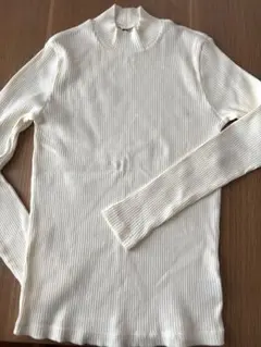 未使用　ユニクロ　リブハイネックT 長袖　リブハイネック　リブタートル M