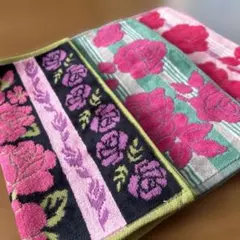 新品　今治タオル　ハンカチタオル ３枚　薔薇模様