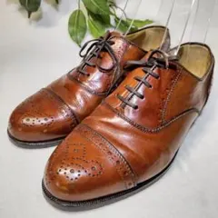 【良品】イヴ・サンローラン/ビジネスシューズ/メダリオンレザー/茶/25.5のサムネイル