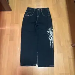 SK8 Y2K 刺繍 ワイドパンツ