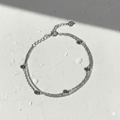 ブレスレット　ボール　2連　チェーン　上品　Silver925