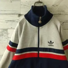超希少☆西ドイツ アディダス 刺繍ロゴ トラックジャケット デサント 80s M