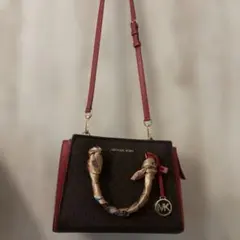 マイケルコース MKシグネチャー モノグラム ショルダーバッグ コーラルリーフ