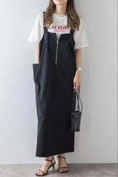 ボンジュールサガン　撥水ストレッチジャンスカ　ブラック