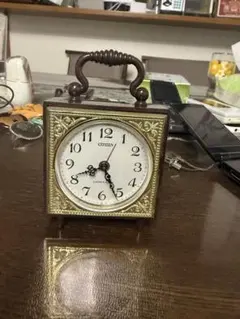 【CITIZEN 手巻き目覚まし時計 ジャンク品】