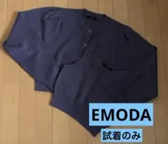 試着のみ　EMODA エモダ ニットアンサンブル サイズF 長袖　タンクトップのサムネイル