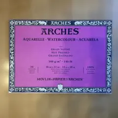ARCHES 水彩紙ブロック 36cm×51cm 極細 14枚（6枚使用済） - メルカリ