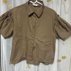 BEAMS HEART 半袖シャツ ブラウン パフスリーブのサムネイル