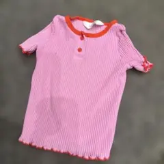 H&M リブカットソー ピンク オレンジ 92cmのサムネイル