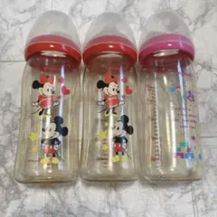 【中古品】Pigeon ミッキーマウス 哺乳瓶 240ml 3本セット