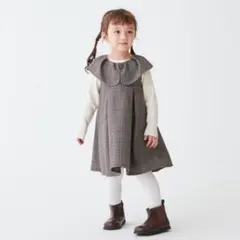 完売品 美品 petit main プティマイン 衿ジャンスカワンピース 100