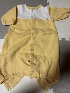 黄色いキルティン ベビー用グロンパース 50cm 綿100% 日本製