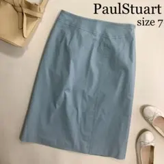 ポールスチュアート　タイトスカート　水色　ミディ　事務服　ビジネス　仕事着　7