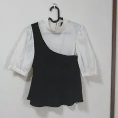 ZARA　ワンショルダー風ペプラムトップス