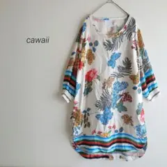 cawaii カワイイ 花柄 総柄 チュニック ワンピース サラサラ