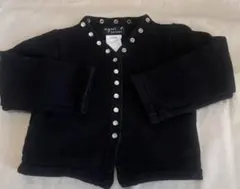 agnès b. 黒 スナップボタンカーディガン ベビー　3ans