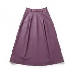 美品！gu パープル レザー フレアスカート