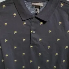 H&M ポロシャツ パームツリー柄 ネイビー XS 165のサムネイル