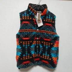 アメカジ　ネイティブ柄　フリースベスト アステカ柄　ダウンベスト