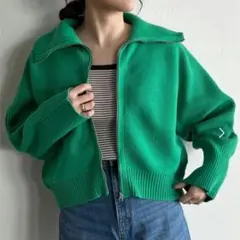 LOWRYSFARM ジップ ニット パーカー レプシム グローバルワーク GU