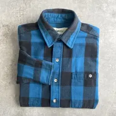 最高で最強 90s ST JOHN'S BAY ネルシャツ 青×黒 USA製 M