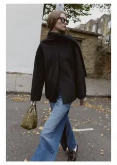 ZARA ウールショートスカーフコート　XS