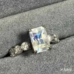 Pt900⭐K18⭐オパールリング⭐メレダイヤ⭐12号くらい⭐着画有り 