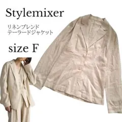 STYLEMIXER リネンブレンド テーラードジャケット ベージュ キナリのサムネイル