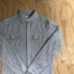 【送料無料】USED お洒落長袖シャツ　ストライプ　ユニセックス　古着