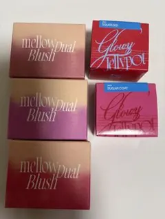 新品　fwee　フィー　デュアルチークメロウ　３点　ツヤぷるリップ&チーク２点