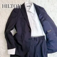 【極美品】HILTON ヒルトン セットアップ スーツ ネイビー ウール100%