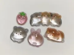 ボンボンドロップシール　立体シール　3Dシール　動物　モルモットウサギ　【９４】