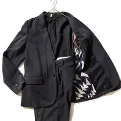 ポールスミス スーツセットアップ 裏地 幾何学柄 ダークグレー ストレッチ M