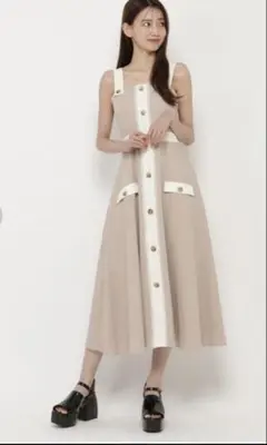 【新品未使用タグ付き】レディアゼル　ベージュ ノースリーブ ワンピース