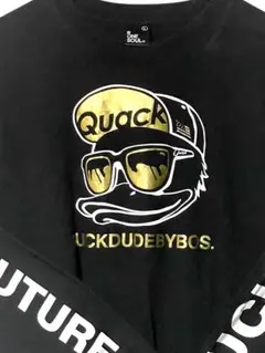 DUCK DUDEBYS 長袖Tシャツ ブラック 袖ロゴ サイズL