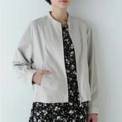 【タグ付新品】2024 ヒューマンウーマン　ノーカラーショートブルゾン