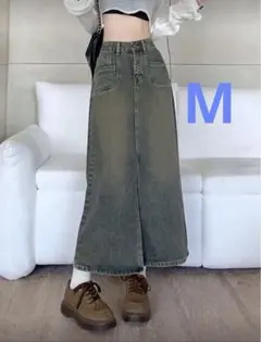 デニムロングスカート デニム