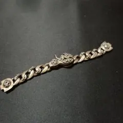 マ*ス様 シルバー？ 花模様 時計ブレスレット素材不明