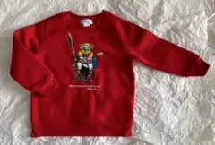 Ralph Lauren 18M ポロベア　裏起毛　レッド トレーナー