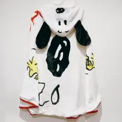 【ふかふか】スヌーピー＆ウッドストック フード付きポンチョ usj ホワイト