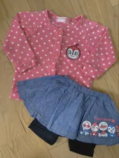 アンパンマンカーディガンデニムスカートセット