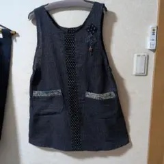 ダークブルー ポケット付きエプロン