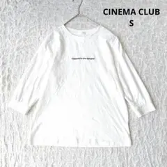【シネマクラブ】ロゴ刺繍 7分袖カットソー　Tシャツ　ロンT　 ホワイト　S