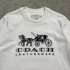 美品 COACH コーチ 刺繍ロゴ 半袖tシャツ ホワイト