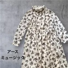 earth music&ecology 花柄ワンピース ロング丈 アースF