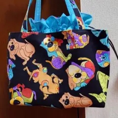 ロラライハリス　あおり巾着バック