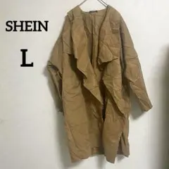 SHEIN 【L】 ブラウン コート 長袖 秋 冬 カジュアル キレイめのサムネイル