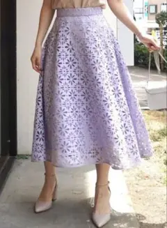 タグ付新品未使用 マーキュリーデュオ ヒートカット ジャガード スカート