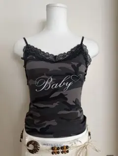 ｛kiki seoul｝glitter lace camo sleevelessのサムネイル